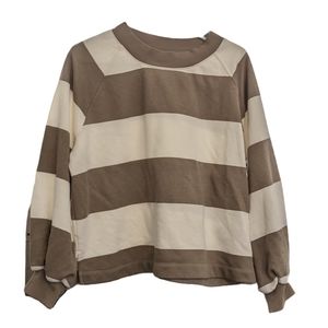 Women's sweatshirt | tan and white striped